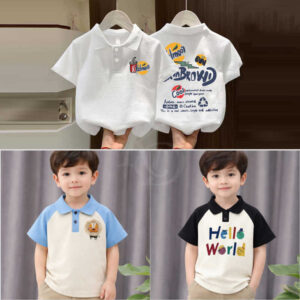 Stylish cotton Polo t-shirt combo for boys=HZ-575