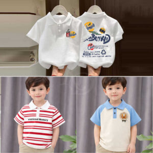Stylish cotton Polo t-shirt combo for boys=HZ-579