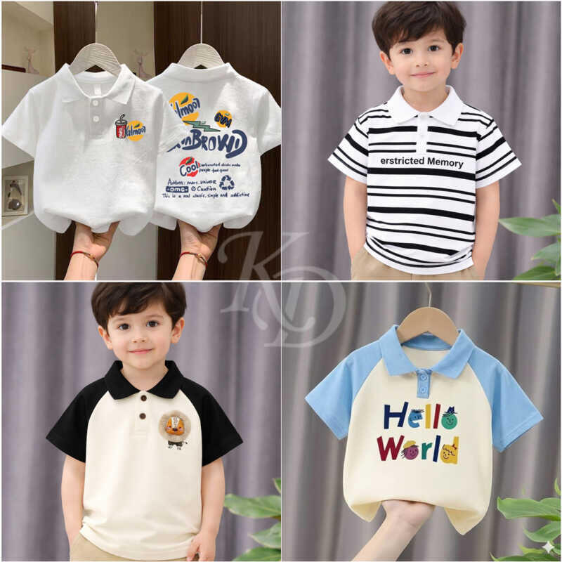 Stylish cotton Polo t-shirt combo for boys=HZ-572