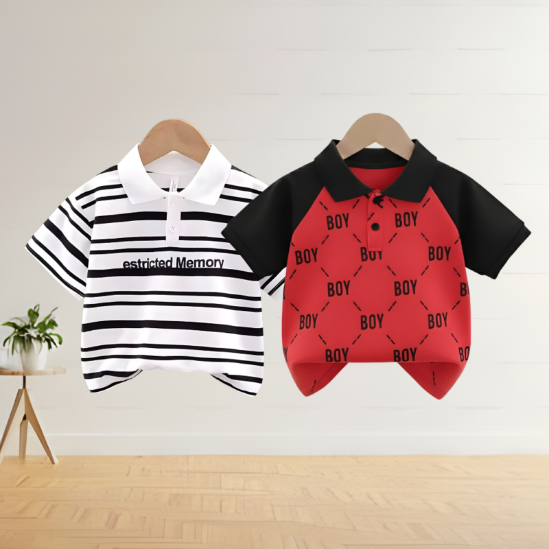 Stylish cotton Polo t-shirt combo for boys=HZ-656