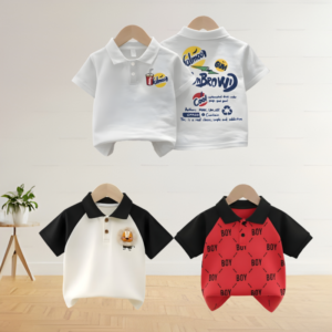 Stylish cotton Polo t-shirt combo for boys=HZ-658