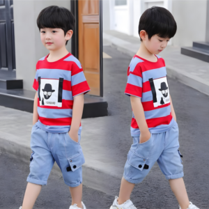 Premium Quality T-Shirt And Jeans Pant Combo Set For Baby=HZ-682
