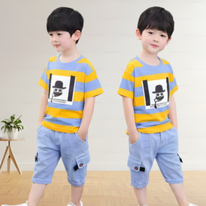 Premium Quality T-Shirt And Jeans Pant Combo Set For Baby=HZ-681
