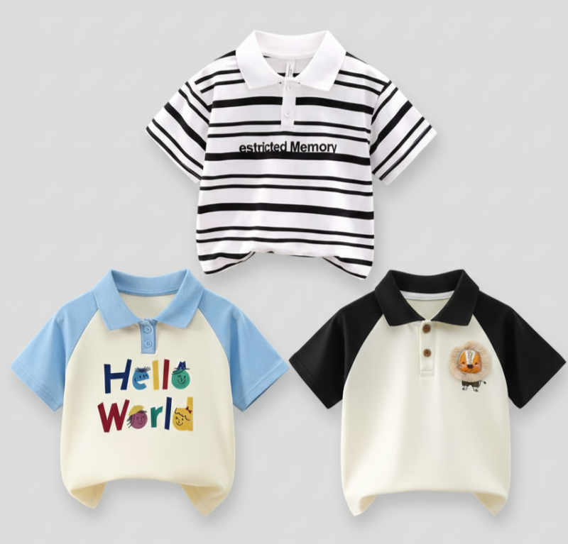 Stylish cotton Polo t-shirt combo for boys=HZ-568